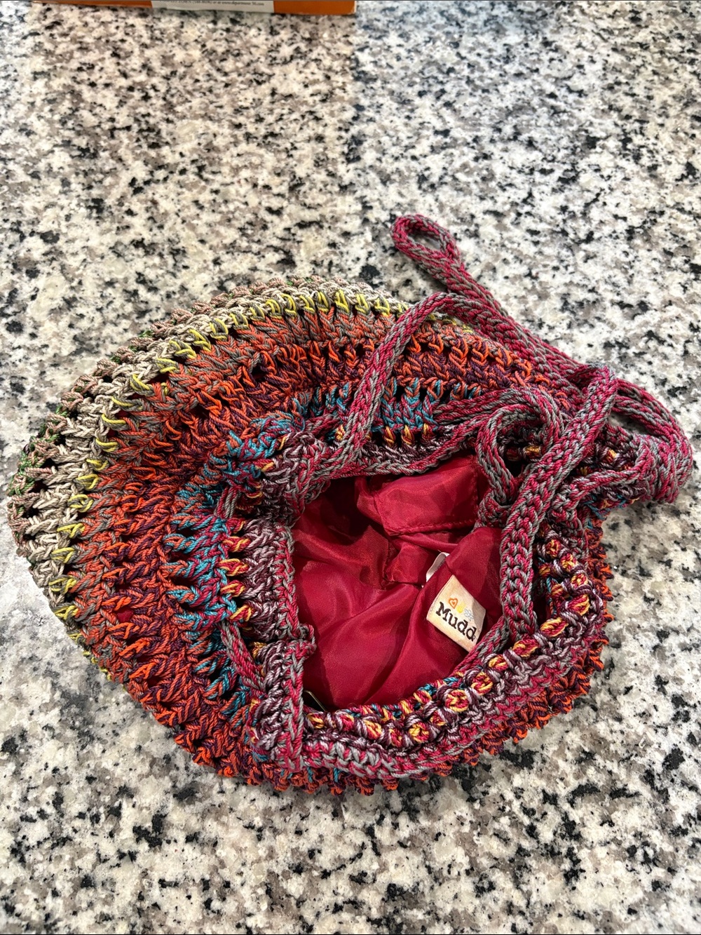 Mudd Multicolor Crochet Crossbody Bag - Red, Orange, Green, Blue - Picture 2 of 2